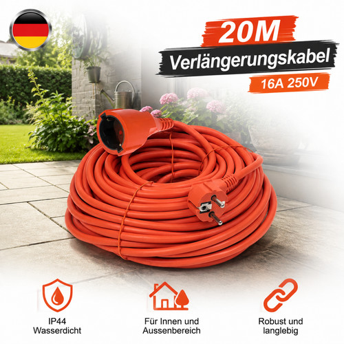20m verlängerungskabel schuko - verlängerungskabel,